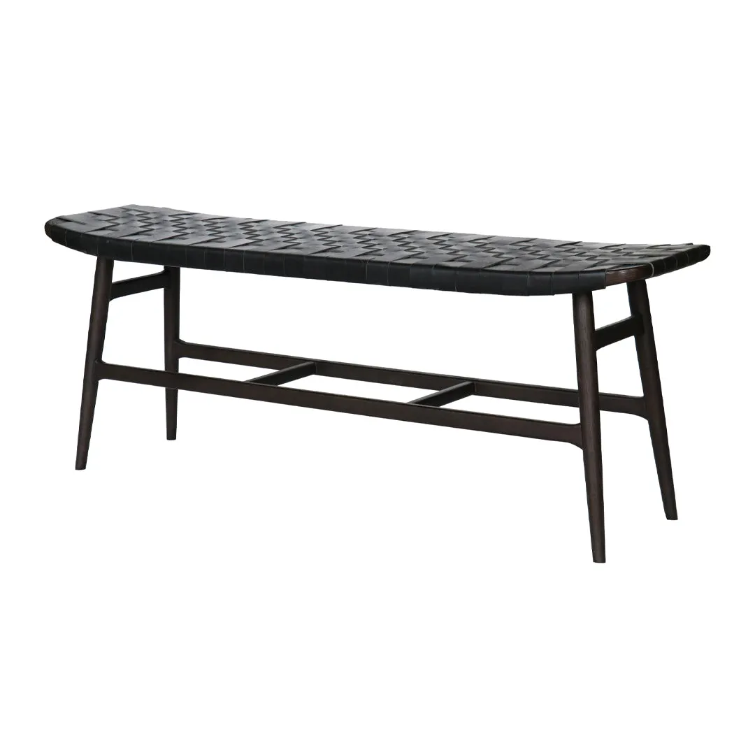 Freja Bench- Leather Stripe Seat