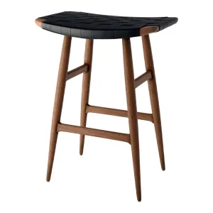 Freja Counter Stool - Leather Stripe Seat