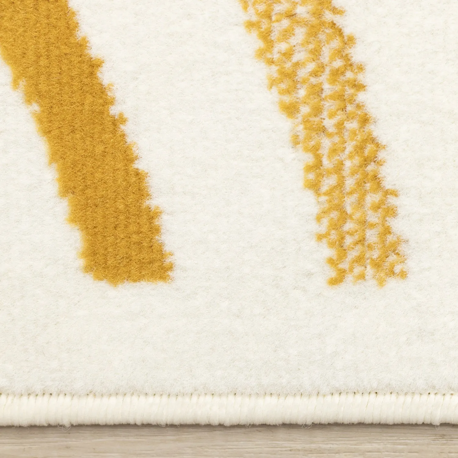 Functional Modern Curves Area Rug - Cream Yellow - 8' X 11'