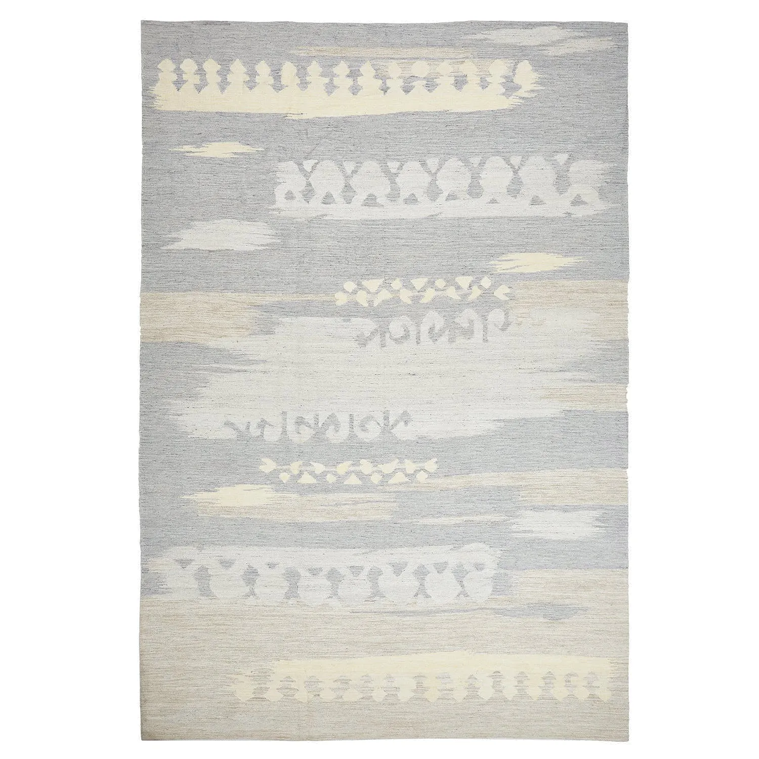 Grey Swedish Inspired Flatweave Wool Rug - 12' x 18'