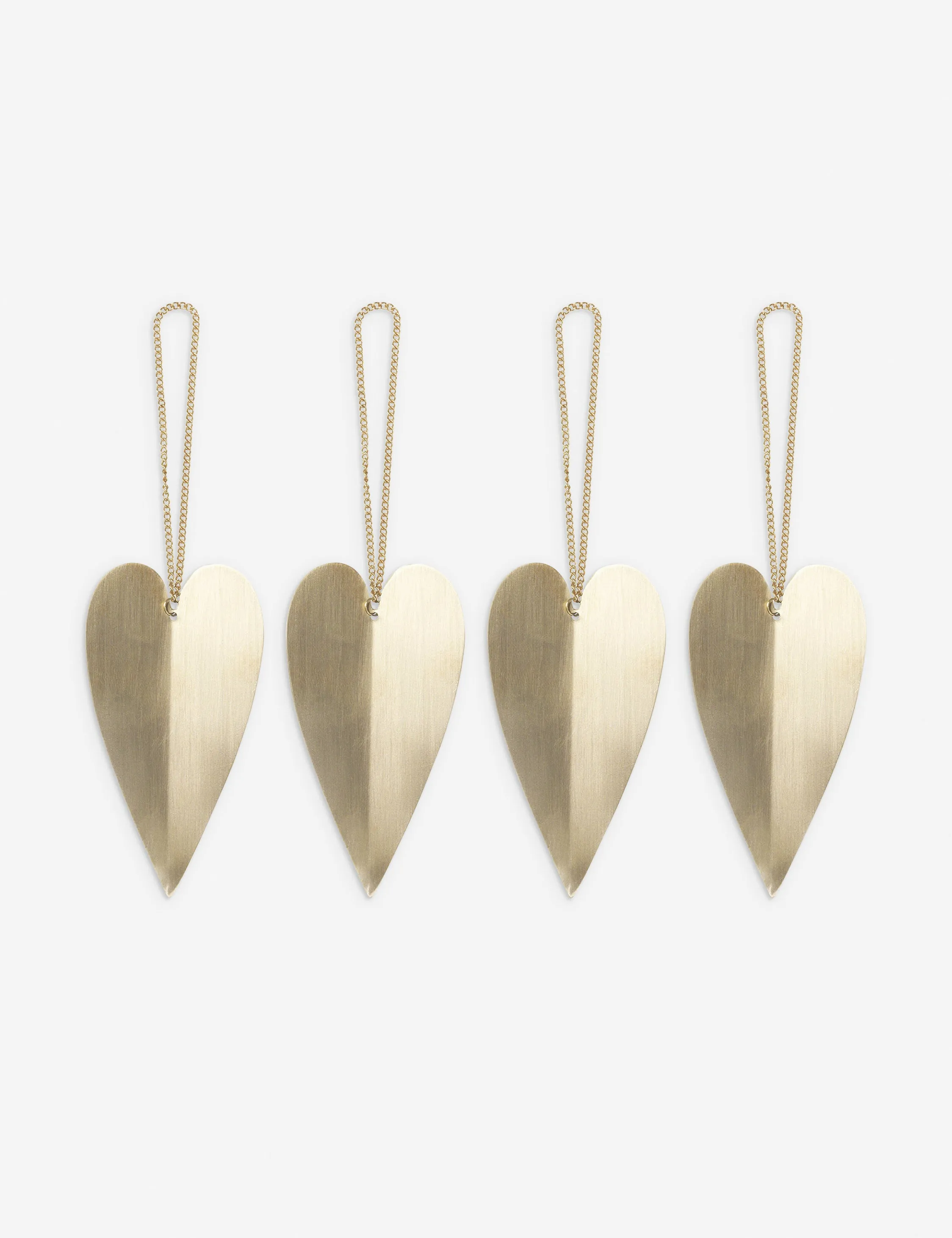 Heart Brass Ornaments (Set of 4) by Ferm Living Lulu and Georgia