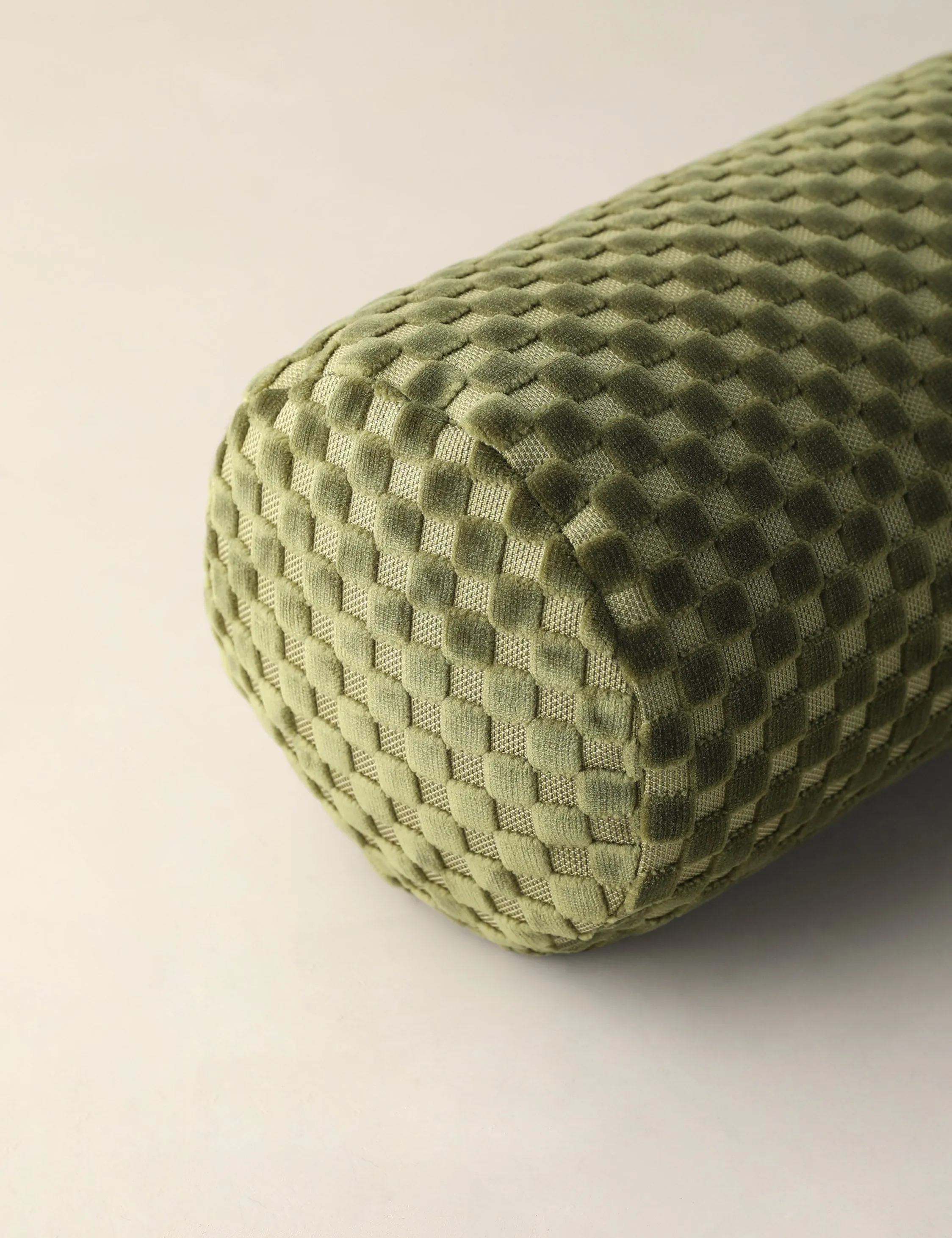 Hi-Lo Checker Velvet Long Bolster Pillow by Sarah Sherman Samuel Lulu and Georgia
