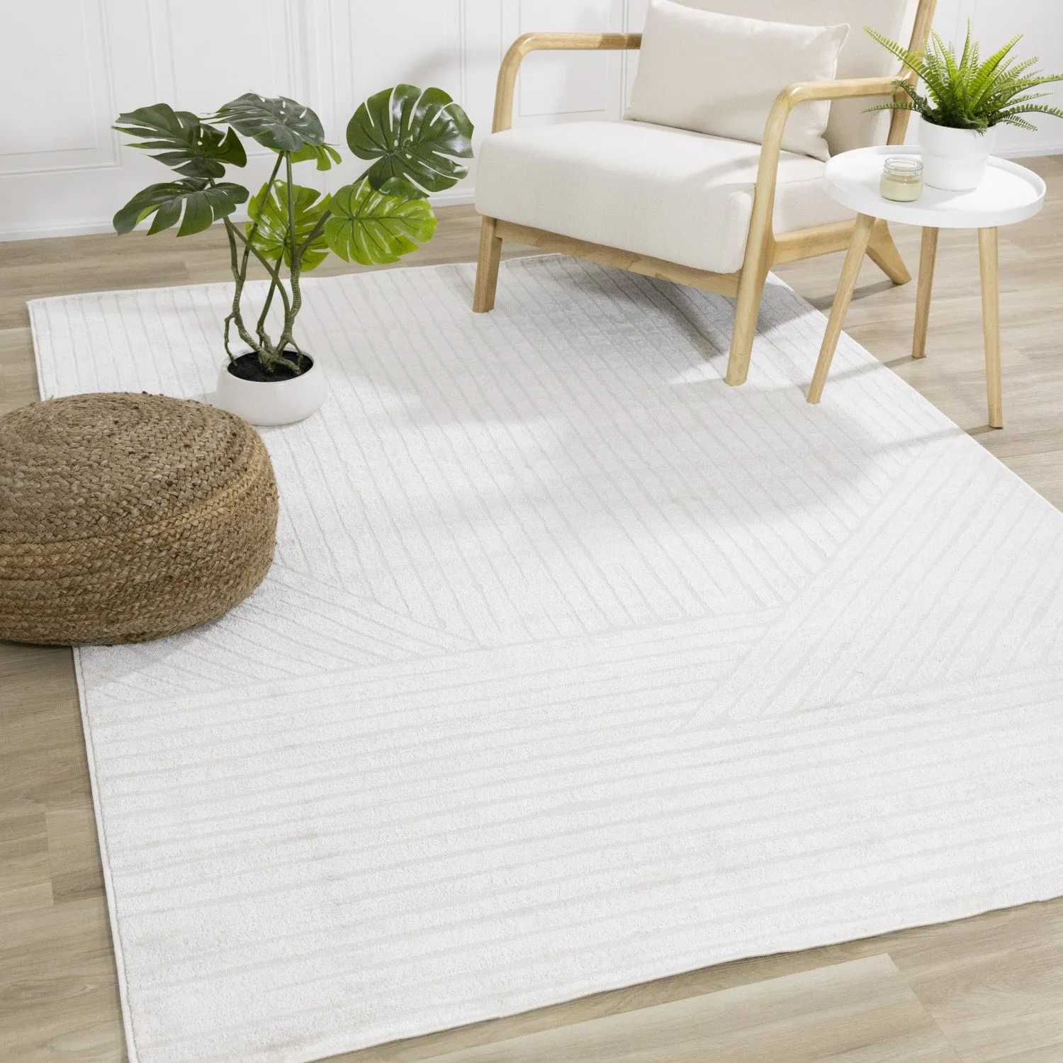 Hillary Modern Lines Area Rug - Cream - 5' X 8'