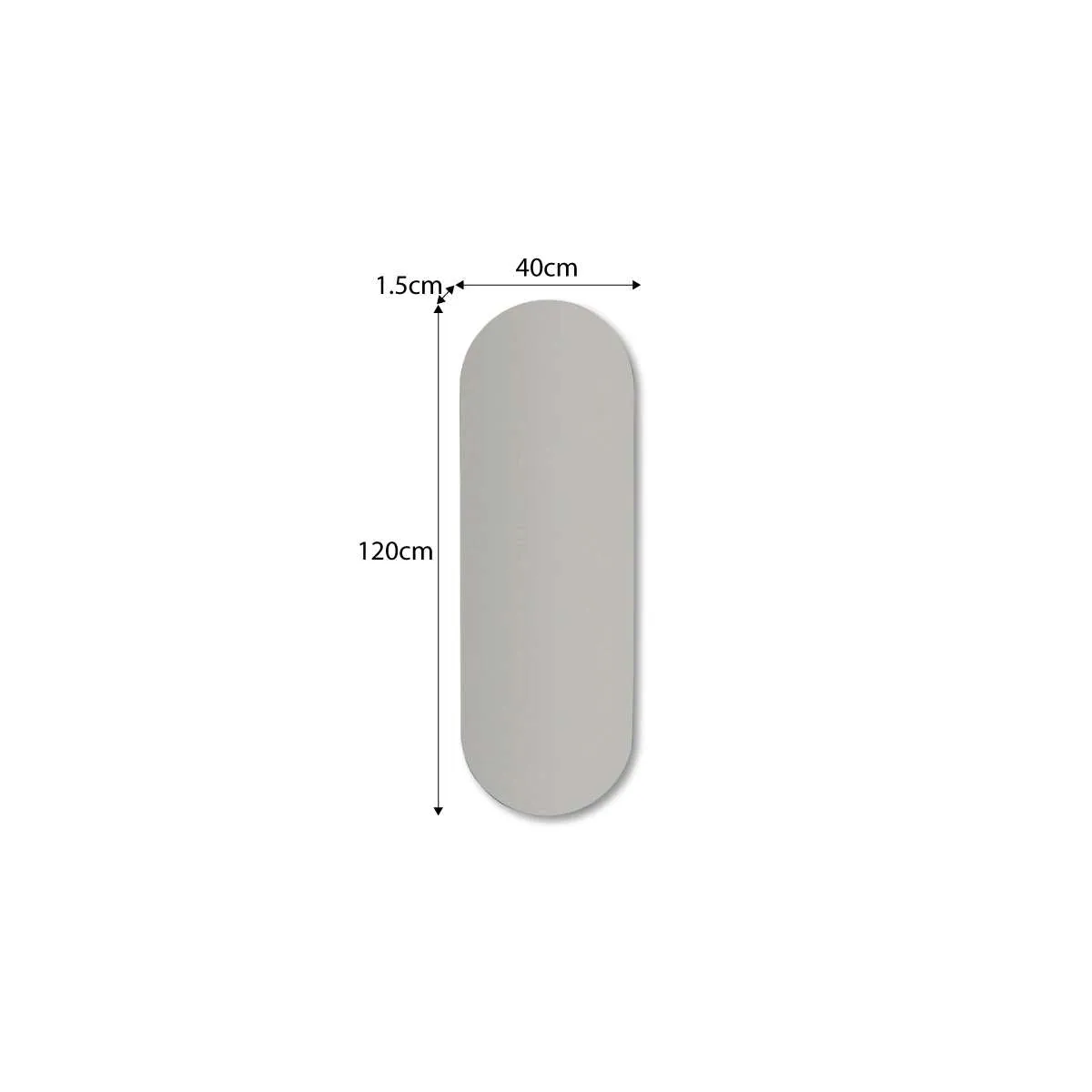 Kalili Frameless Pill Shaped Mirror Mocka