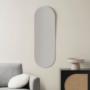 Kalili Frameless Pill Shaped Mirror Mocka