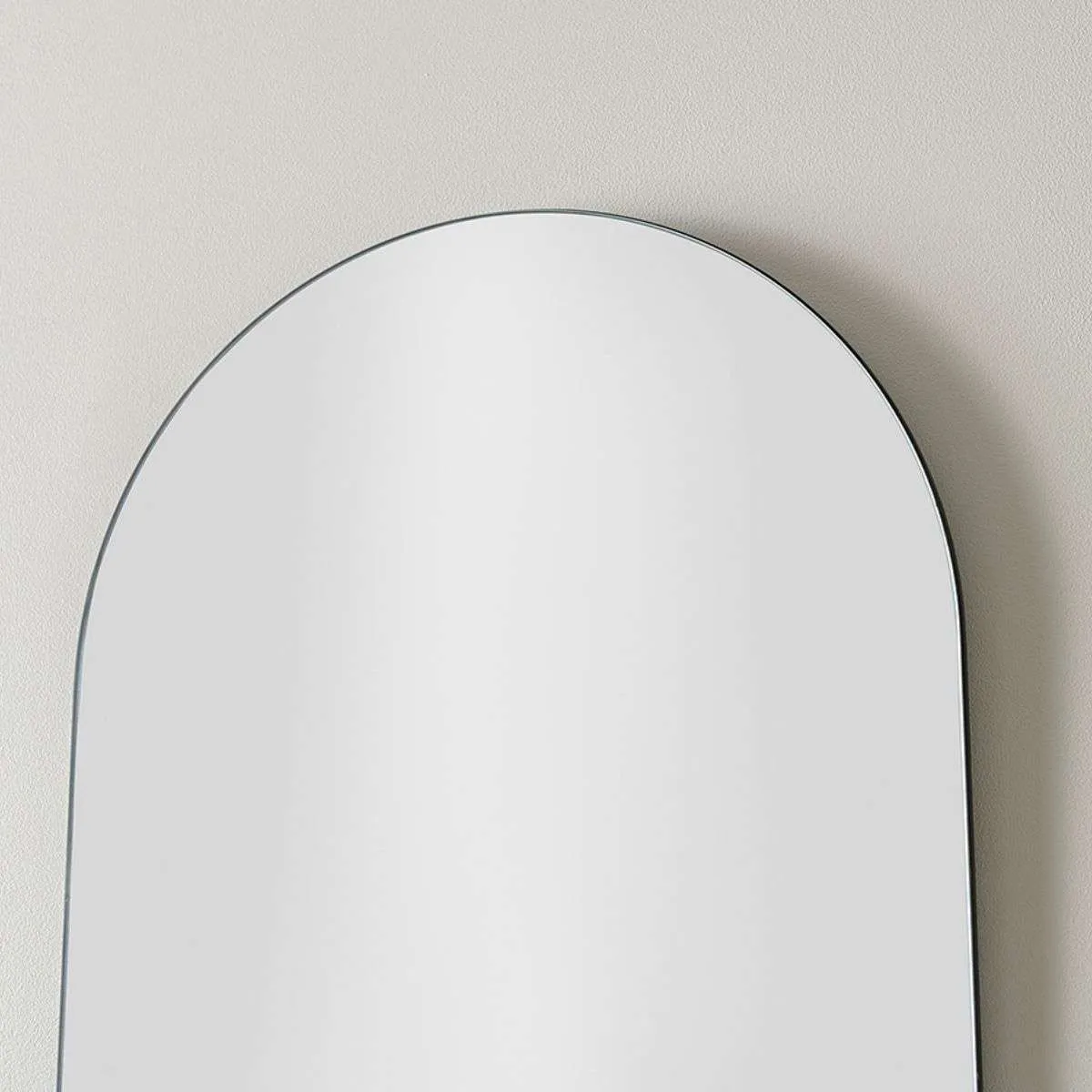 Kalili Frameless Pill Shaped Mirror Mocka