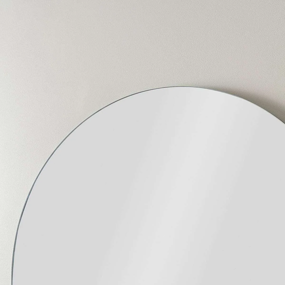 Kalili Frameless Round Mirror Mocka