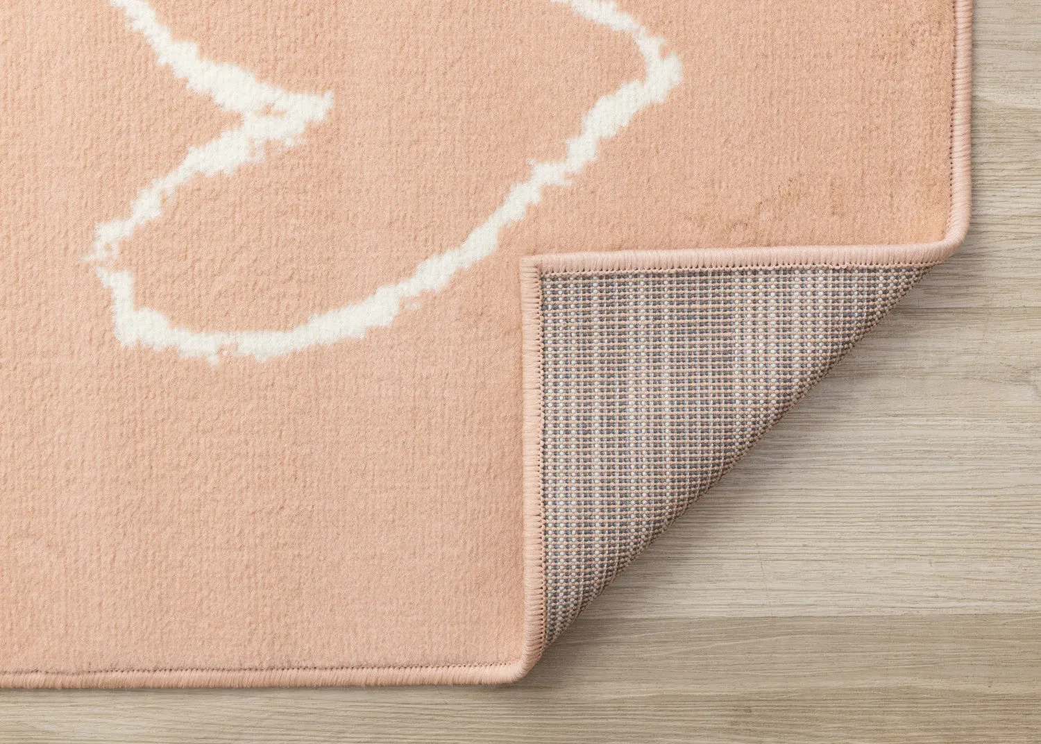 Kids Playing Board Area Rug - Pink Cream - 4' X 6'