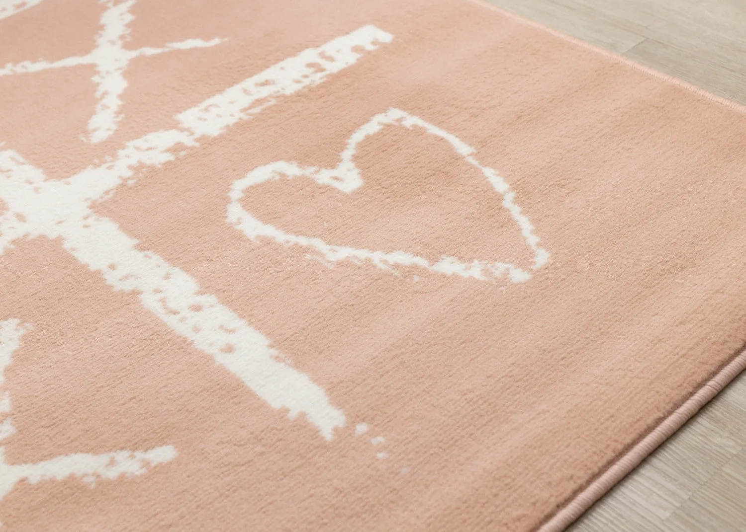 Kids Playing Board Area Rug - Pink Cream - 4' X 6'