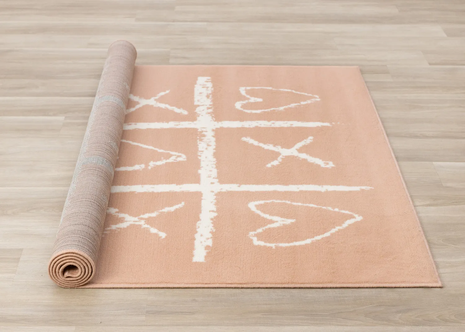 Kids Playing Board Area Rug - Pink Cream - 4' X 6'