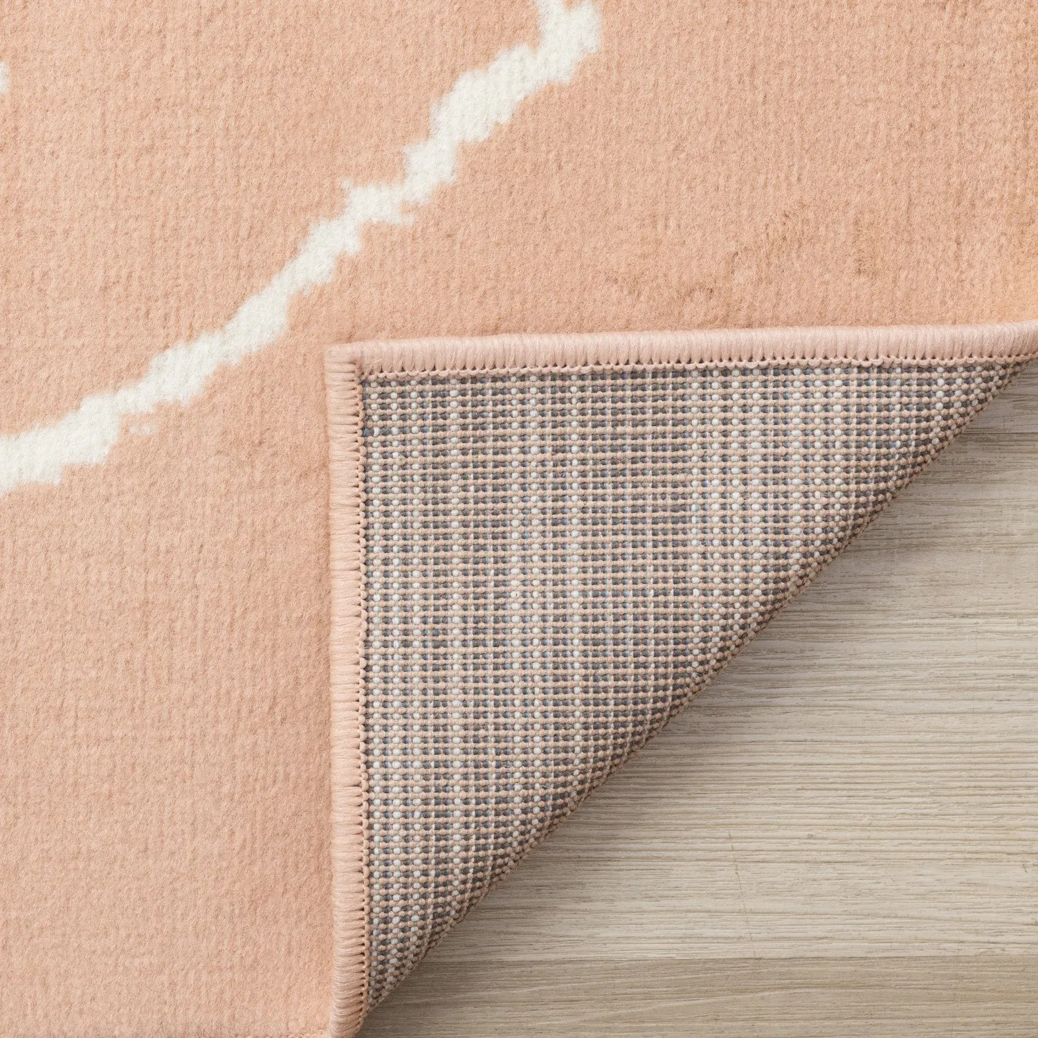 Kids Playing Board Area Rug - Pink Cream - 4' X 6'