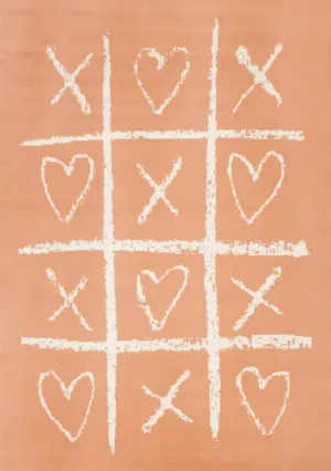 Kids Playing Board Area Rug - Pink Cream - 4' X 6'