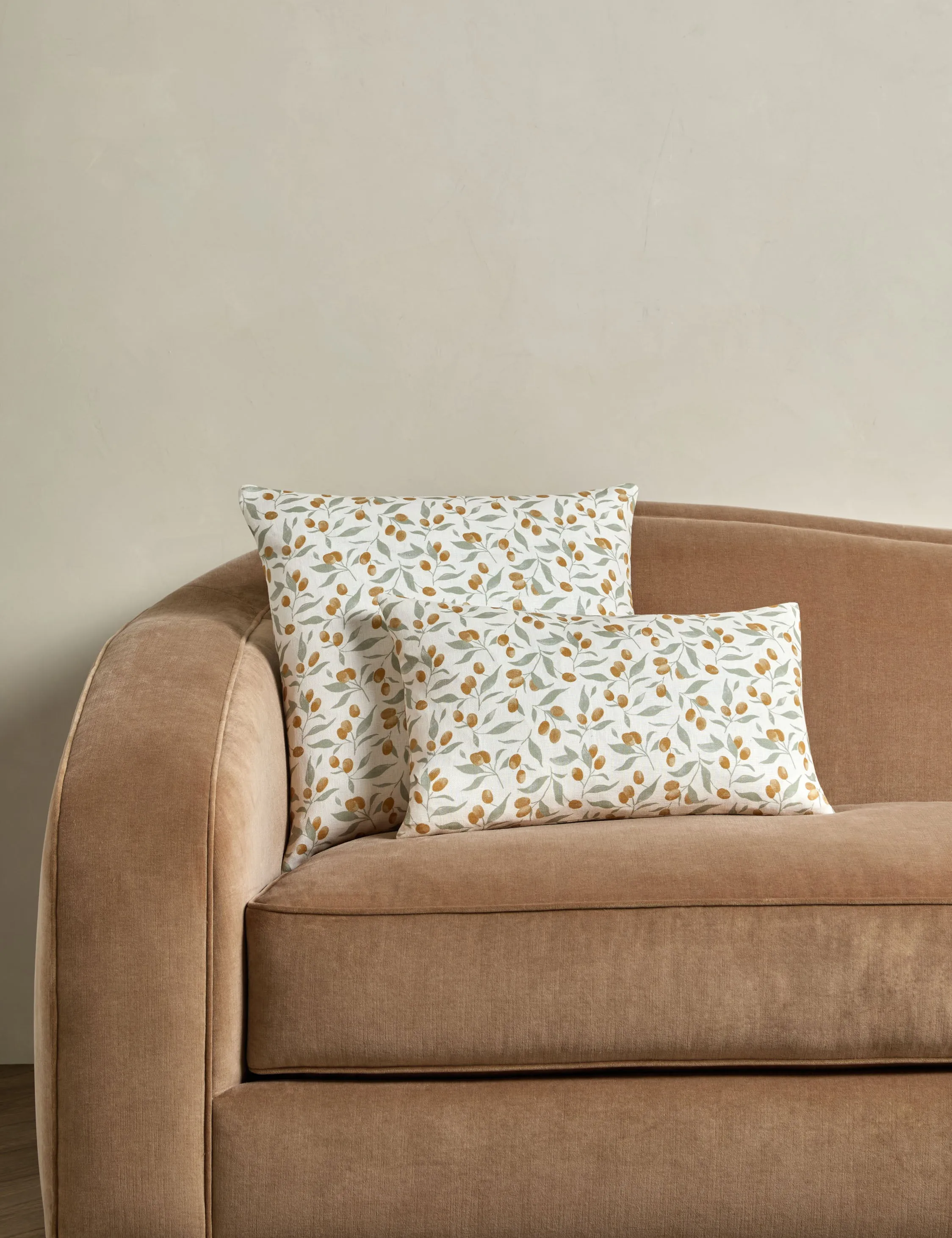 Kumquats Linen Pillow by Rylee   Cru Lulu and Georgia