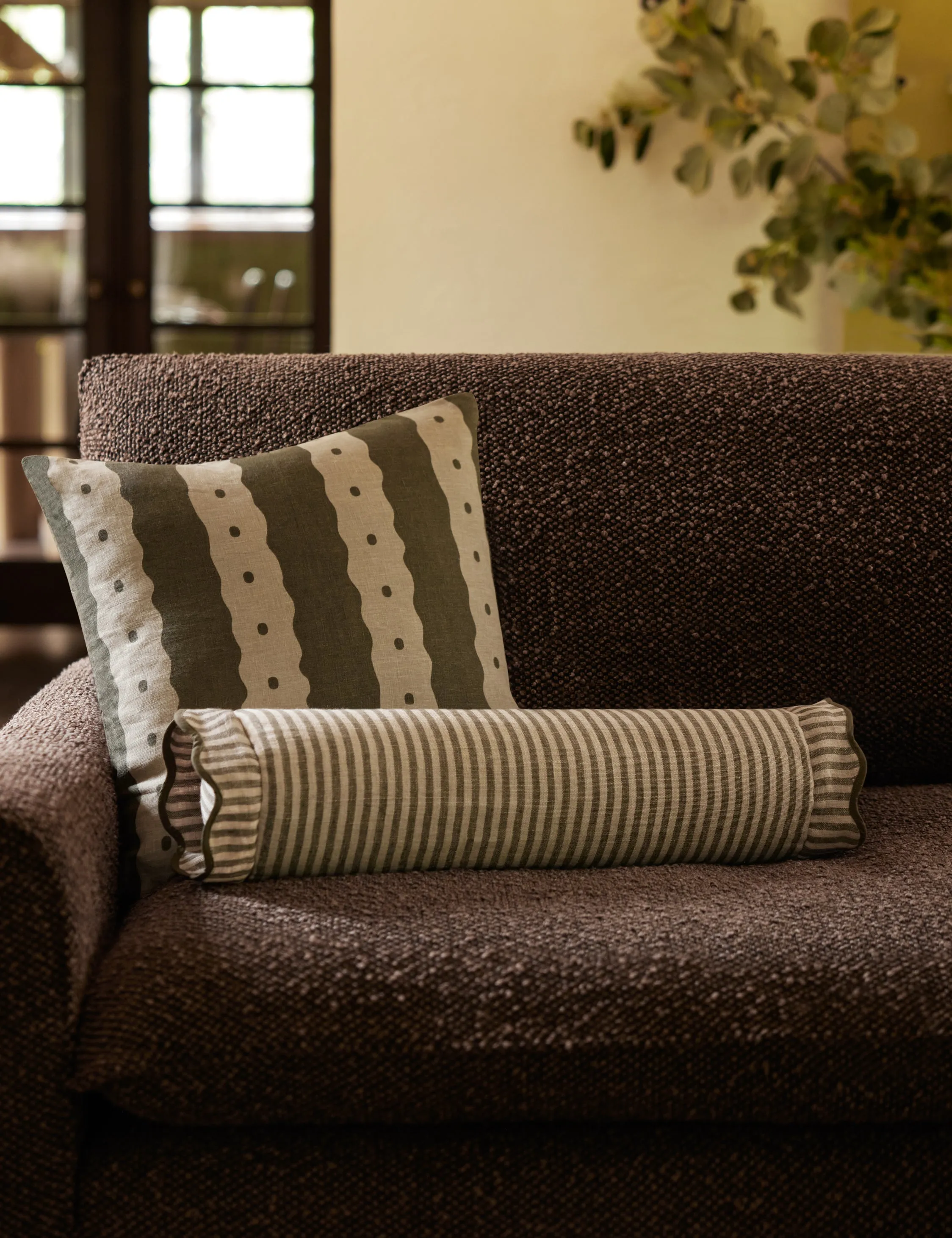 Lanie Linen Bolster Pillow by Sarah Sherman Samuel Lulu and Georgia