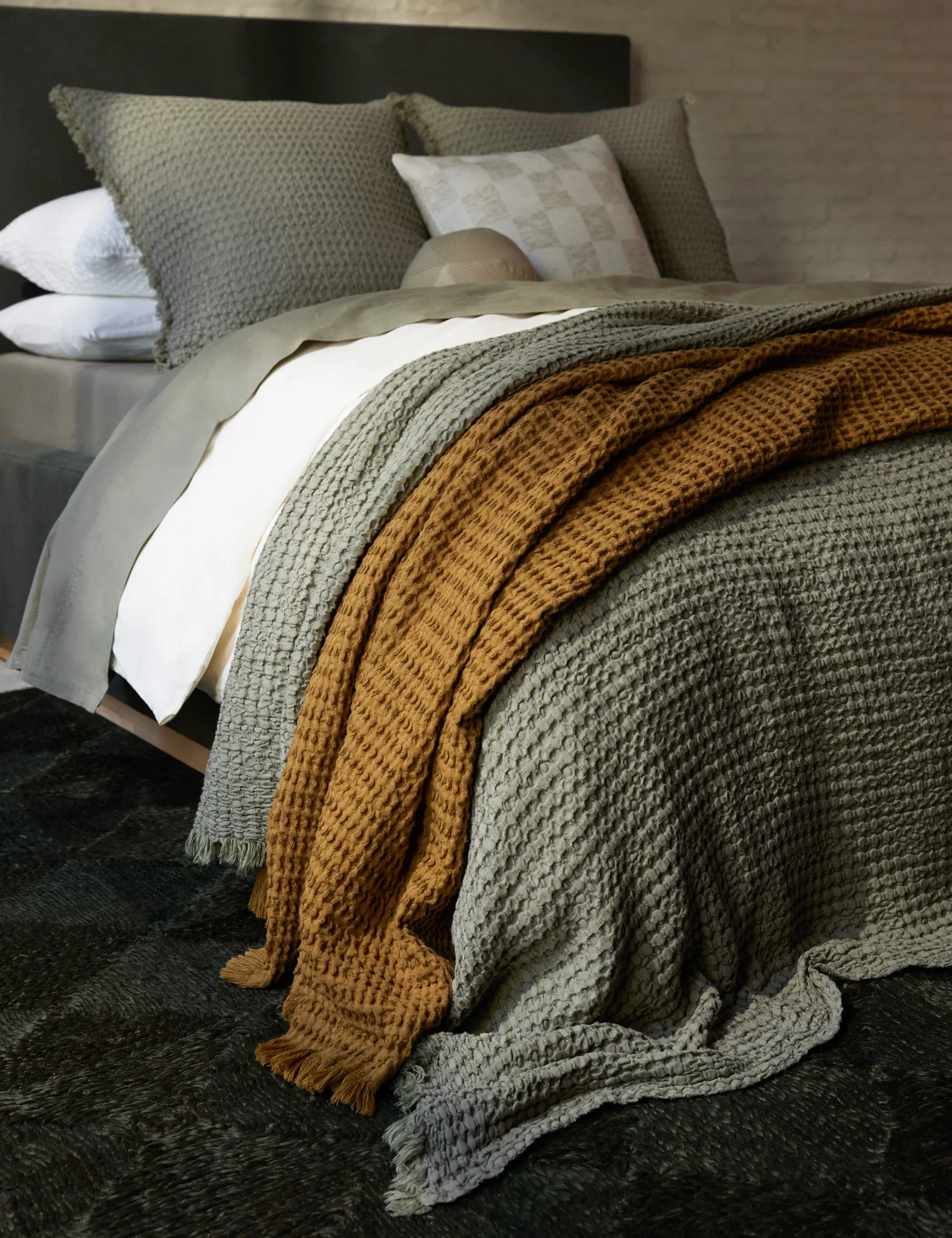 Lenora Textured Cotton Linen Blanket Lulu and Georgia