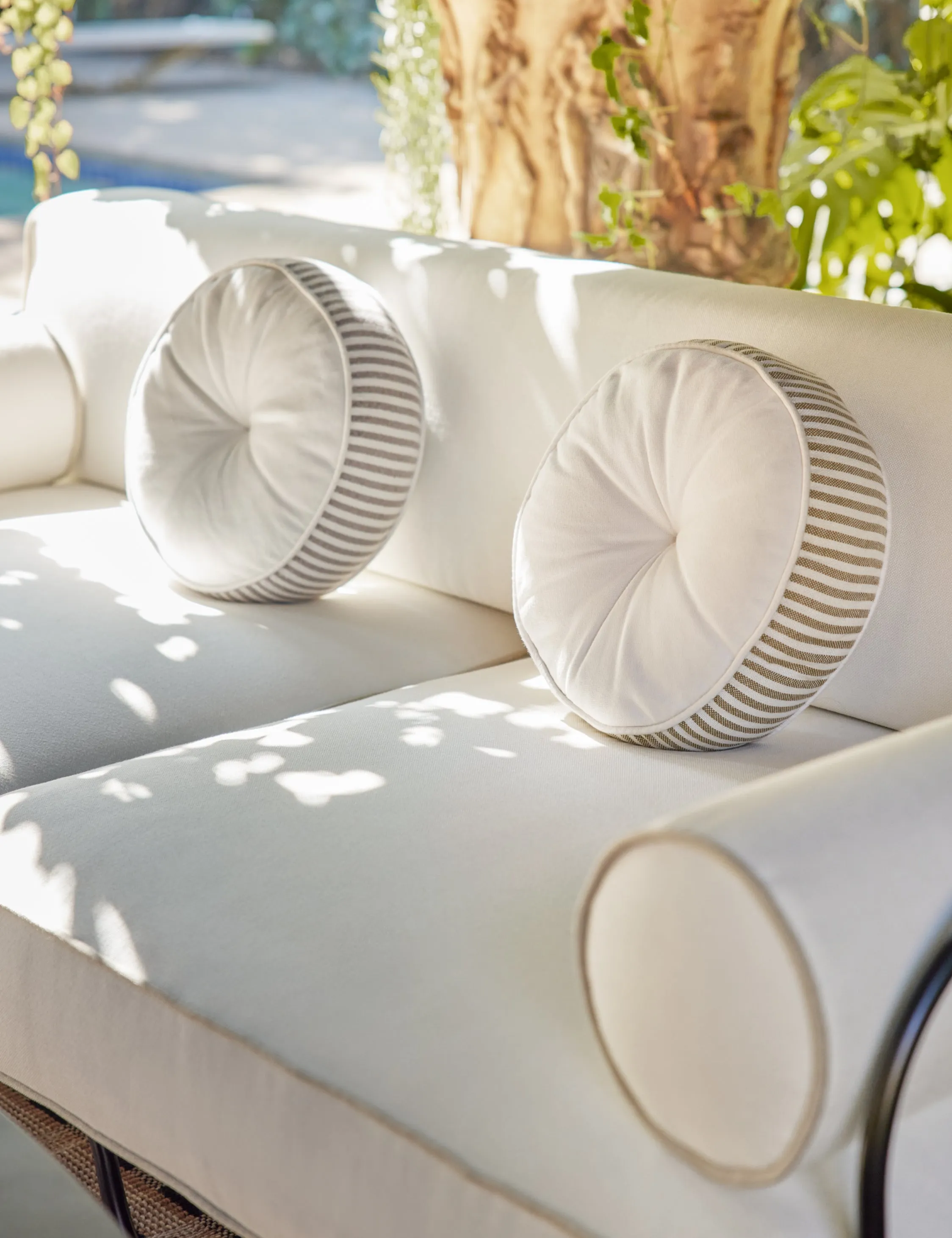 Littu Indoor / Outdoor Striped Disc Pillow by Sarah Sherman Samuel Lulu and Georgia