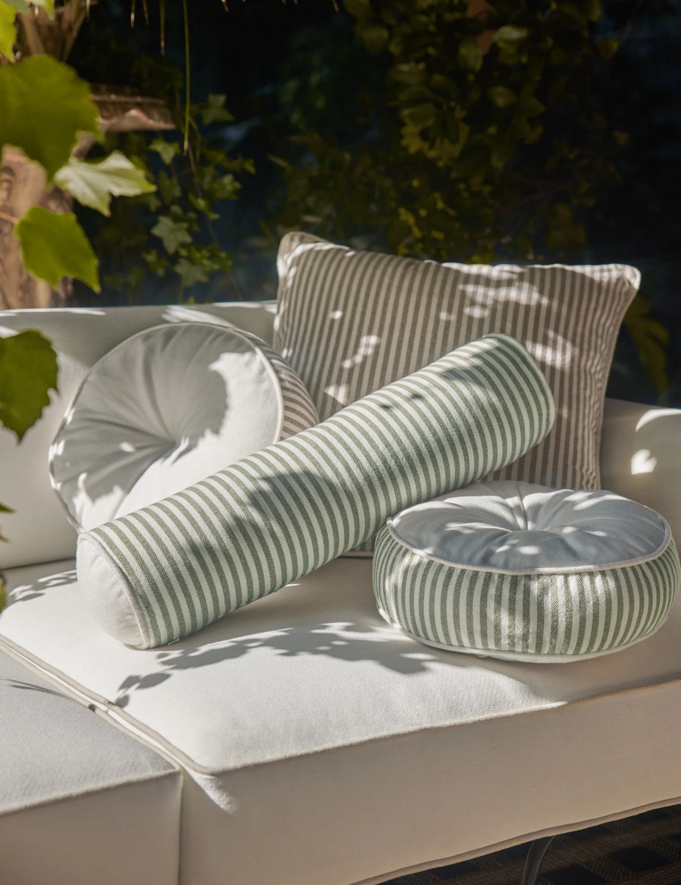 Littu Indoor / Outdoor Striped Disc Pillow by Sarah Sherman Samuel Lulu and Georgia