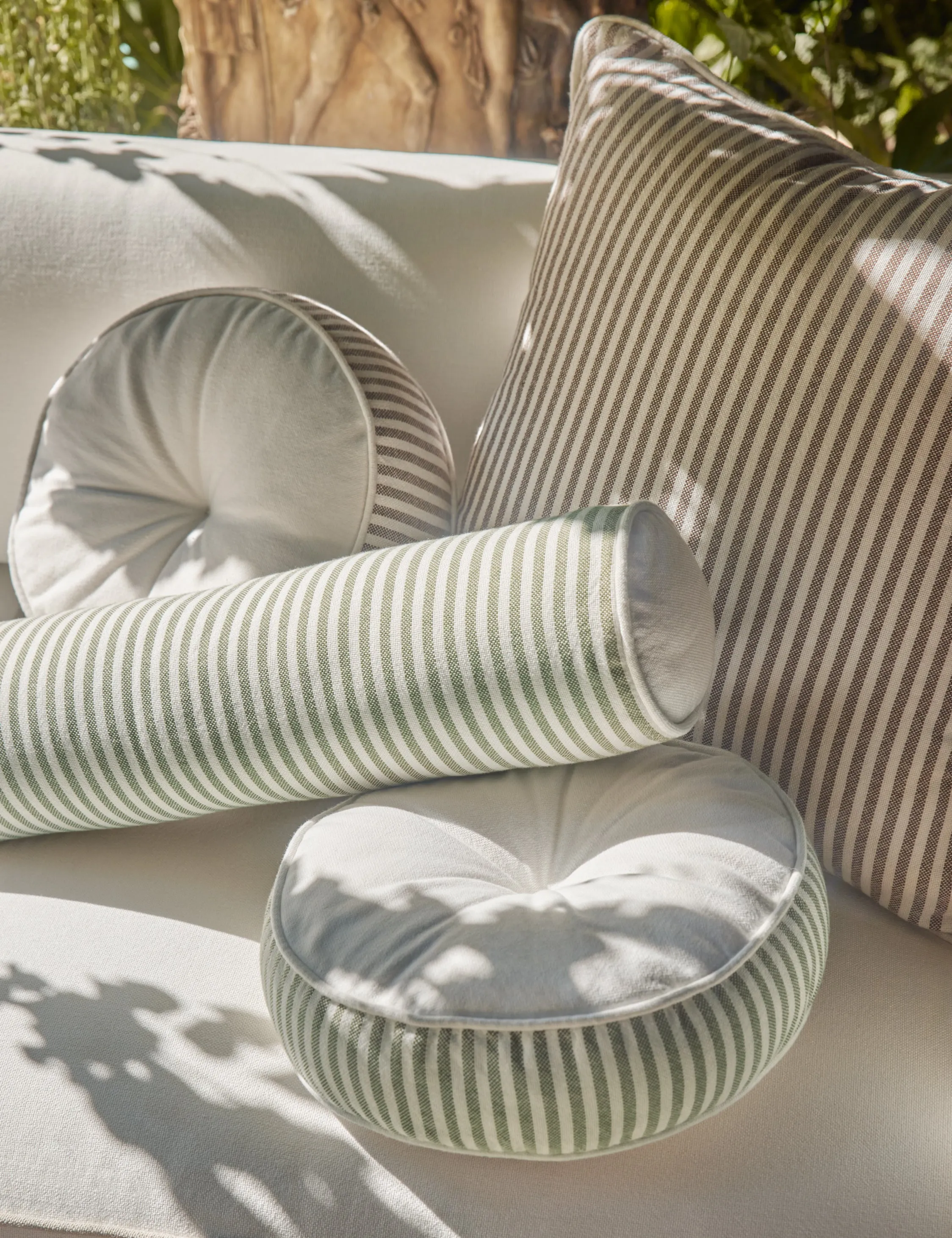 Littu Indoor / Outdoor Striped Disc Pillow by Sarah Sherman Samuel Lulu and Georgia