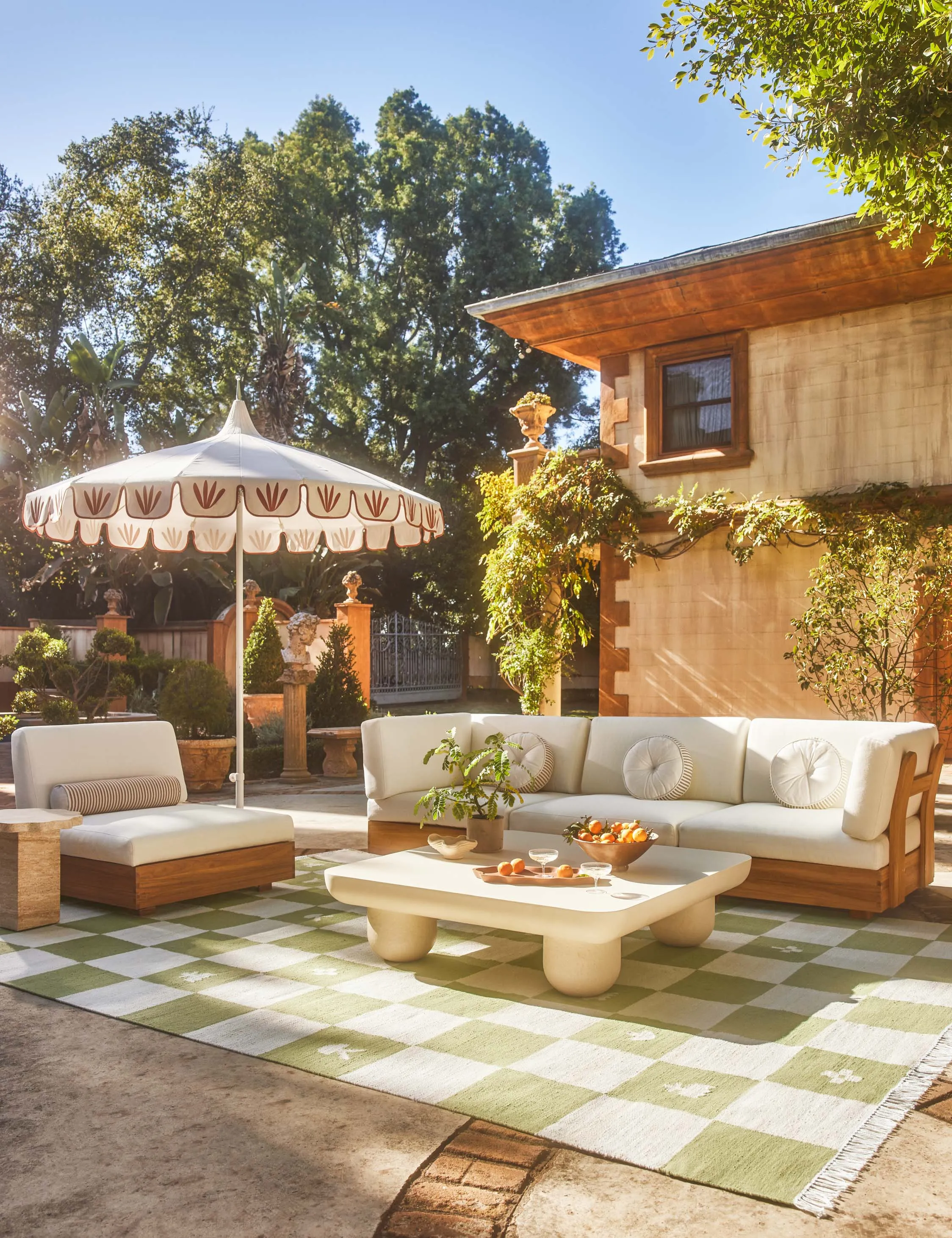Littu Indoor / Outdoor Striped Disc Pillow by Sarah Sherman Samuel Lulu and Georgia