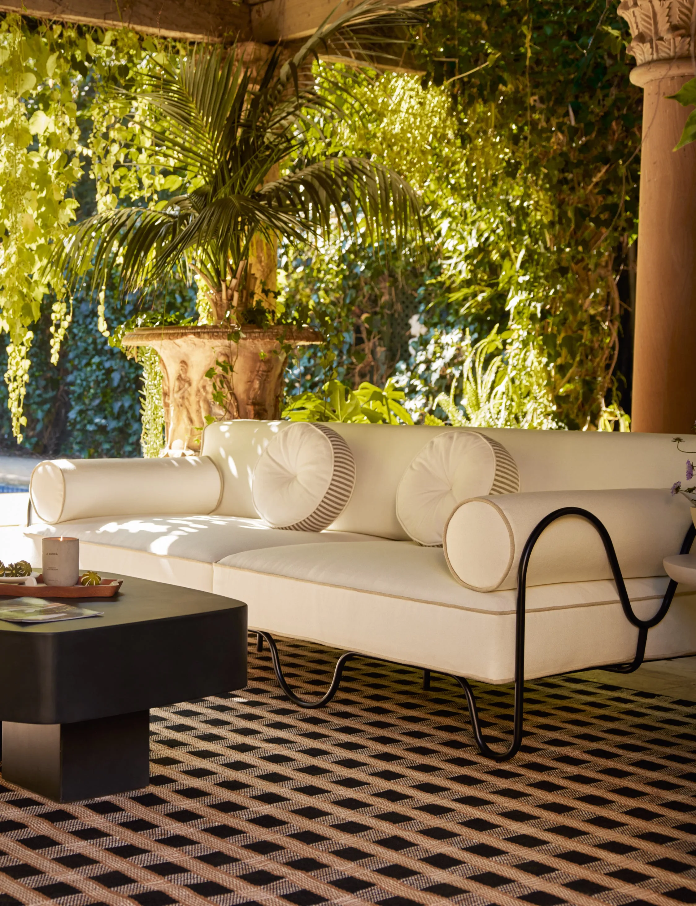 Littu Indoor / Outdoor Striped Disc Pillow by Sarah Sherman Samuel Lulu and Georgia