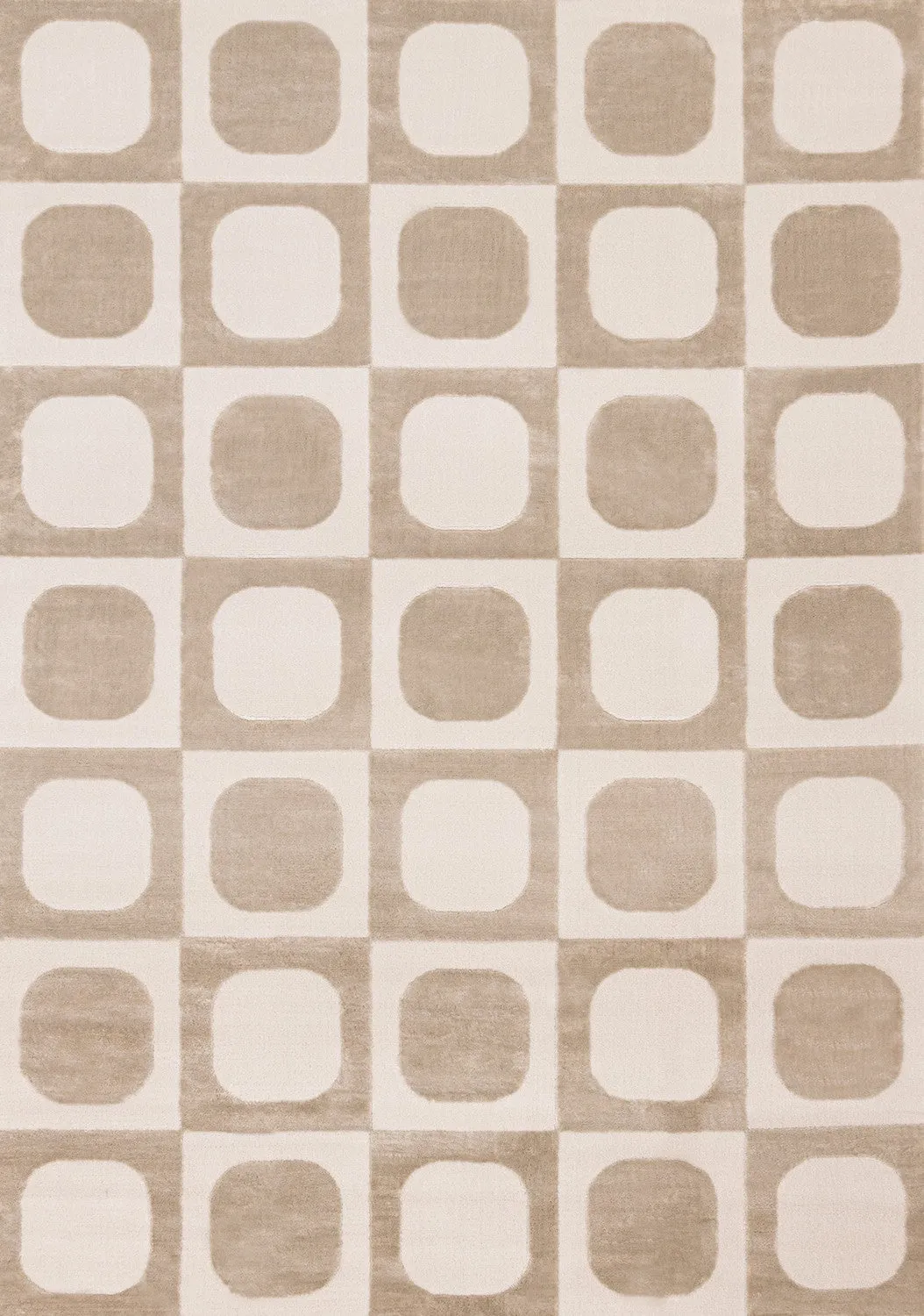 Logan Contemporary Modern Area Rug - Beige Cream - 8' X 11'