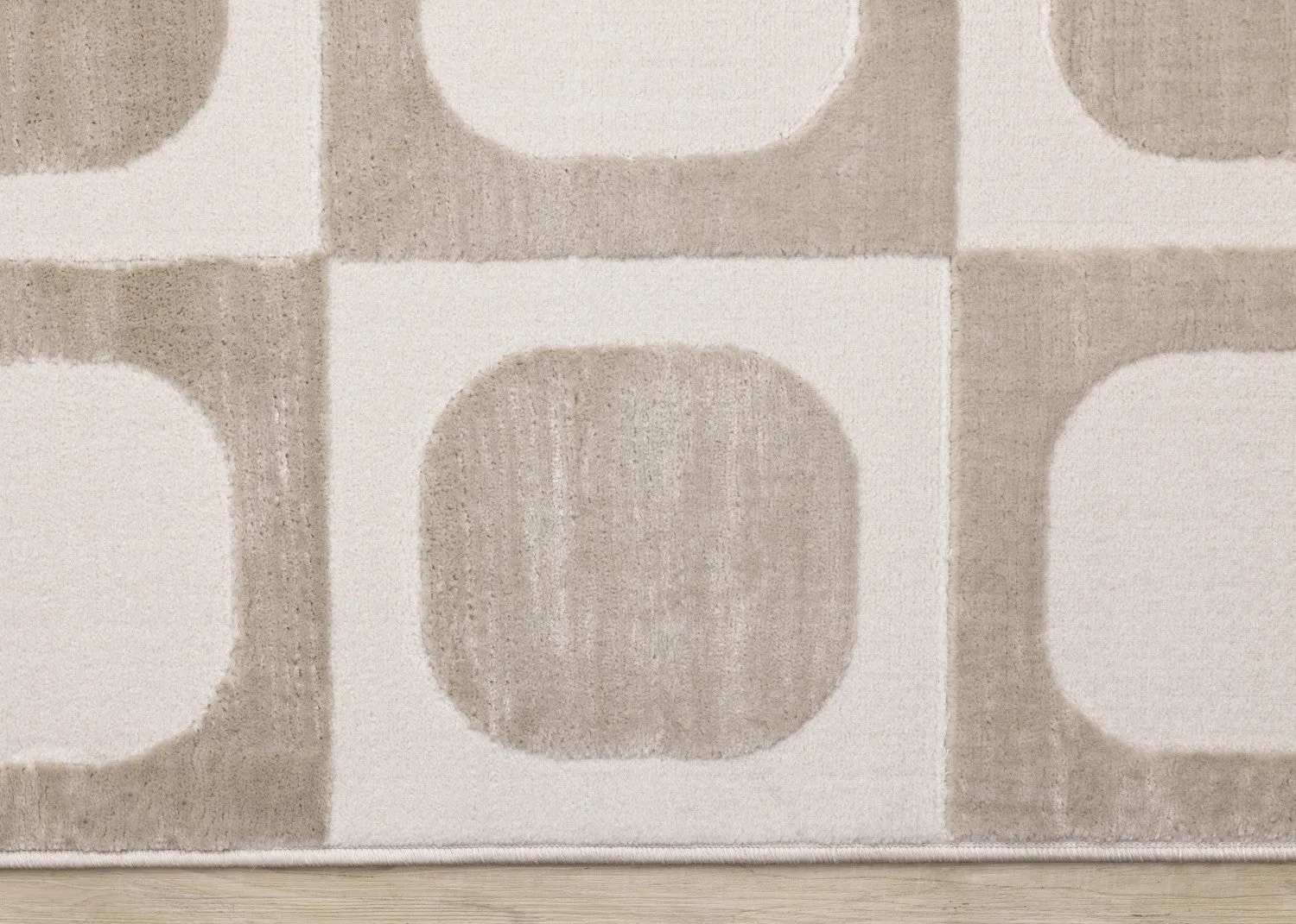 Logan Contemporary Modern Area Rug - Beige Cream - 8' X 11'