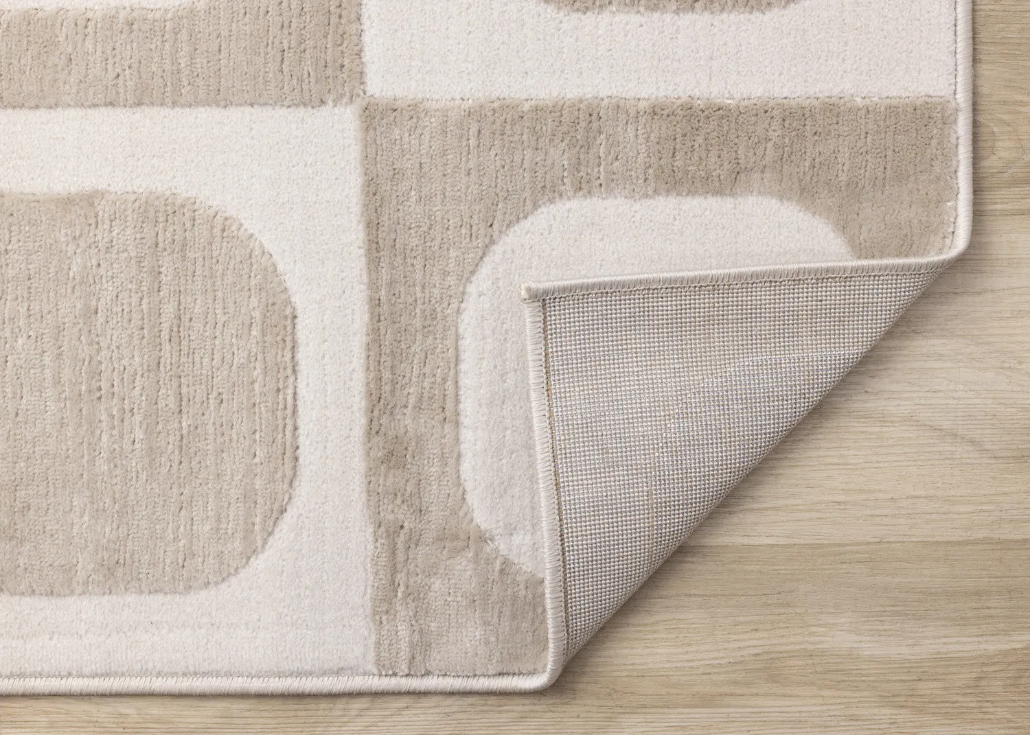 Logan Contemporary Modern Area Rug - Beige Cream - 8' X 11'