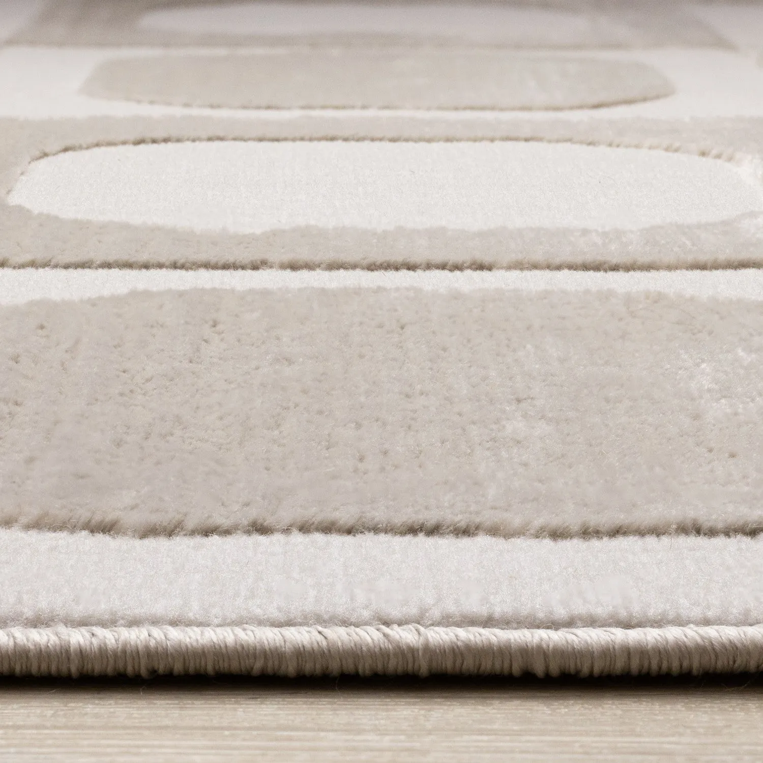 Logan Contemporary Modern Area Rug - Beige Cream - 8' X 11'