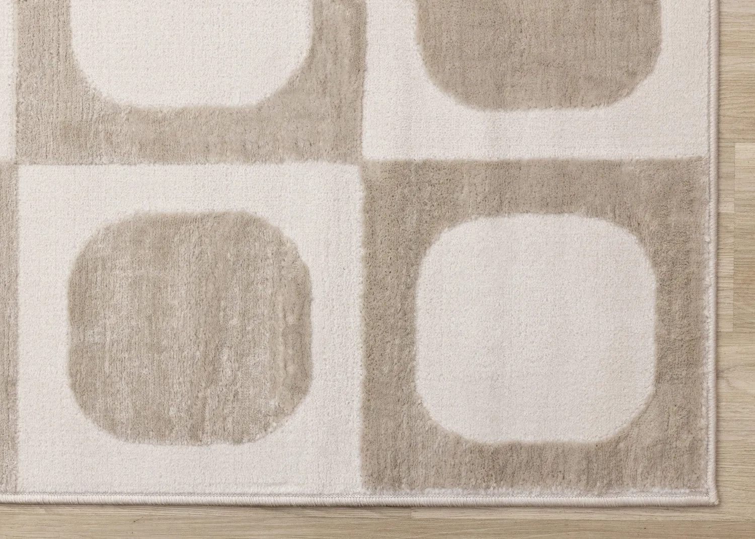 Logan Contemporary Modern Area Rug - Beige Cream - 8' X 11'