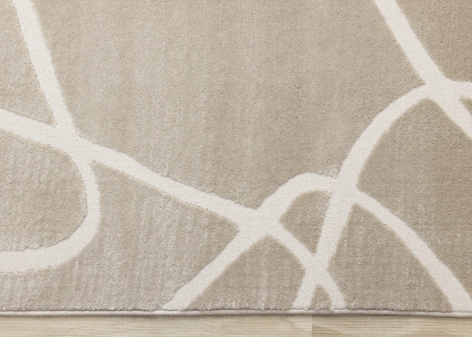 Logan Contemporary Swirls Area Rug - Beige Cream - 8' X 11'