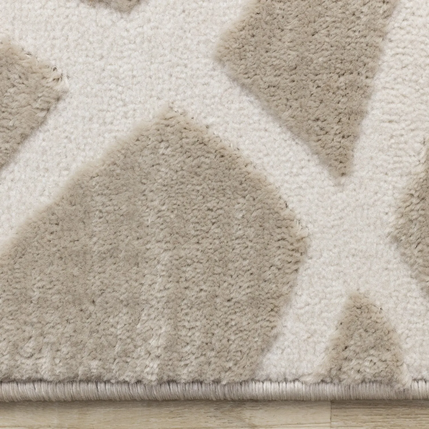 Logan Contemporary Swirls Area Rug - Beige Cream - 8' X 11'
