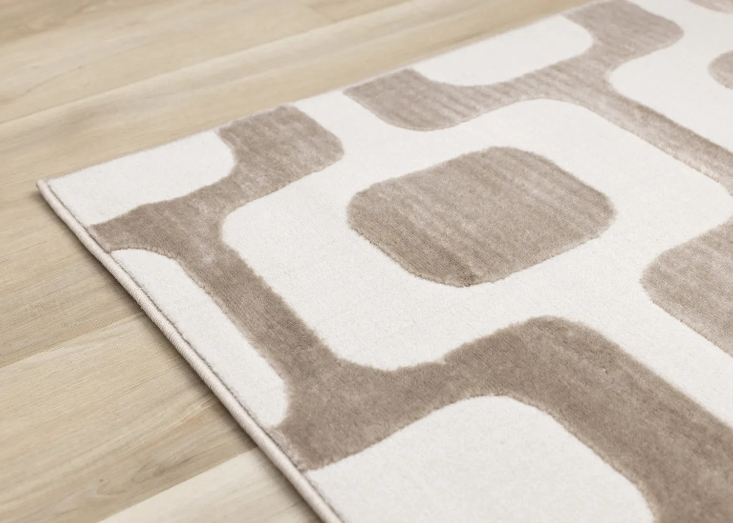 Logan Modern Vintage Area Rug - Brown Cream - 8' X 11'