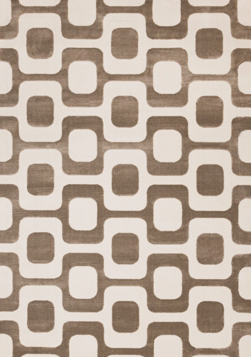 Logan Modern Vintage Area Rug - Brown Cream - 8' X 11'