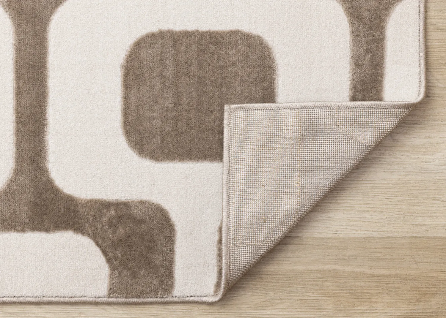 Logan Modern Vintage Area Rug - Brown Cream - 8' X 11'