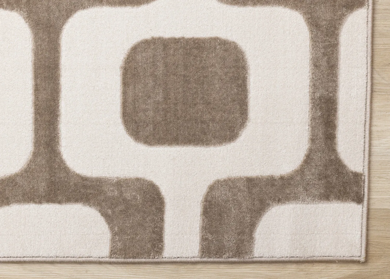 Logan Modern Vintage Area Rug - Brown Cream - 8' X 11'