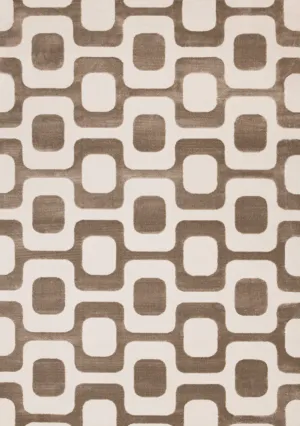 Logan Modern Vintage Area Rug - Brown Cream - 8' X 11'