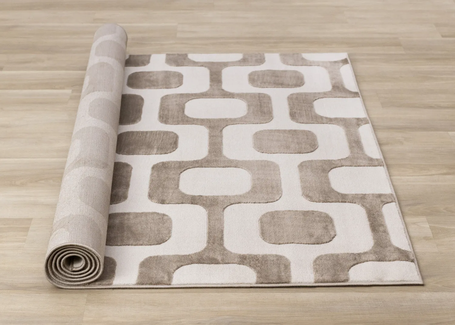 Logan Modern Vintage Area Rug - Brown Cream - 8' X 11'