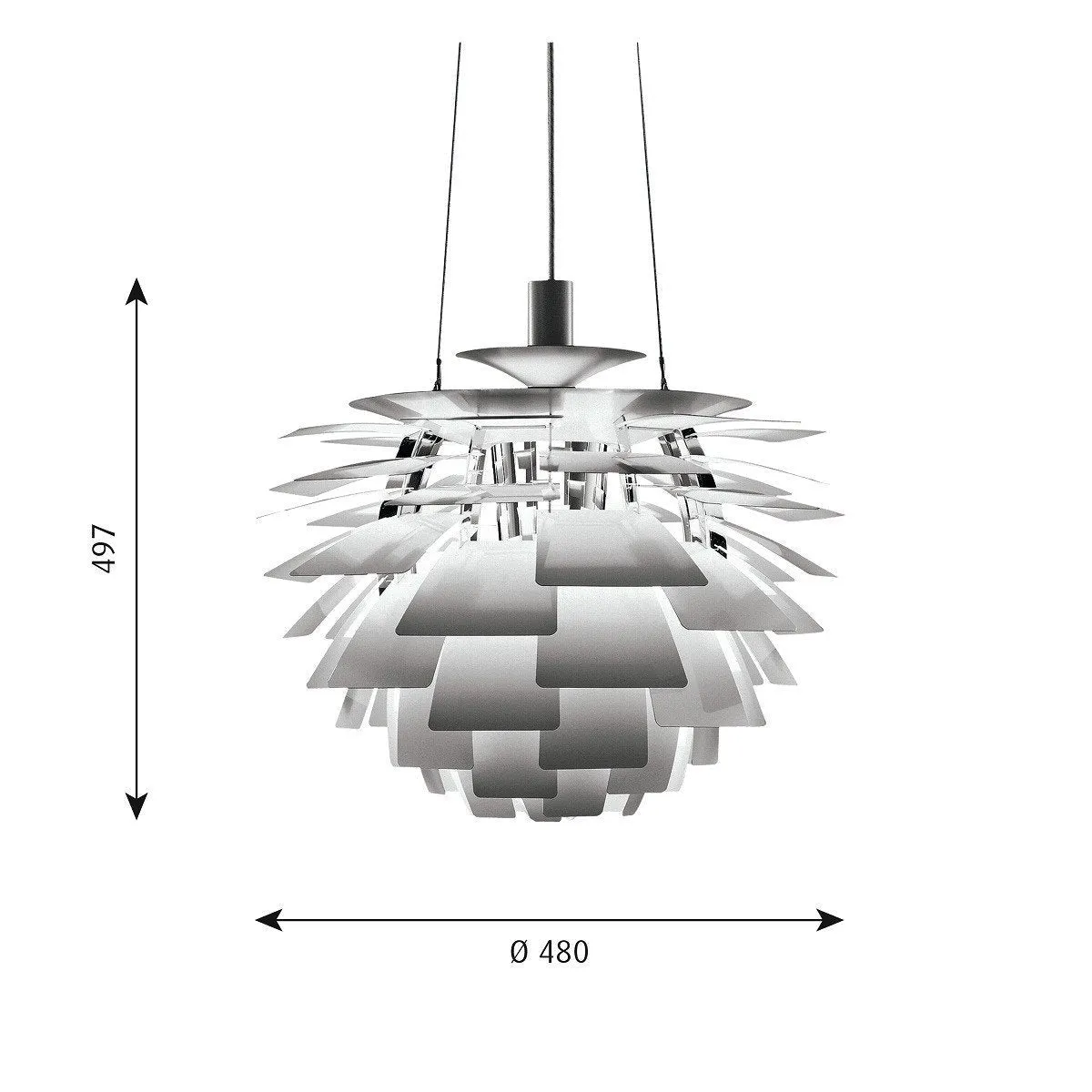Louis Poulsen Ph Artichoke ø 480, Matt Stainless Steel