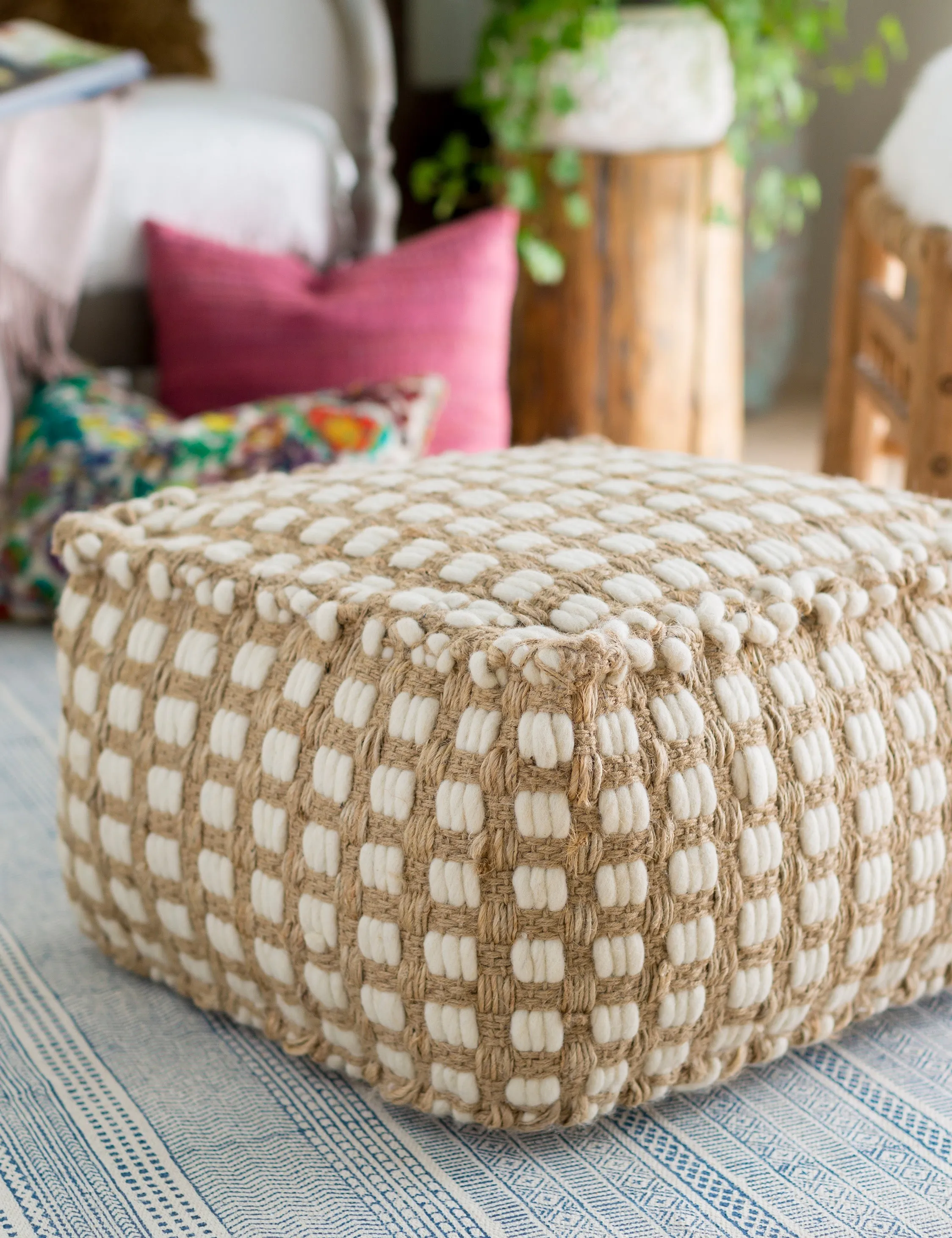 Mahina Square Pouf Lulu and Georgia