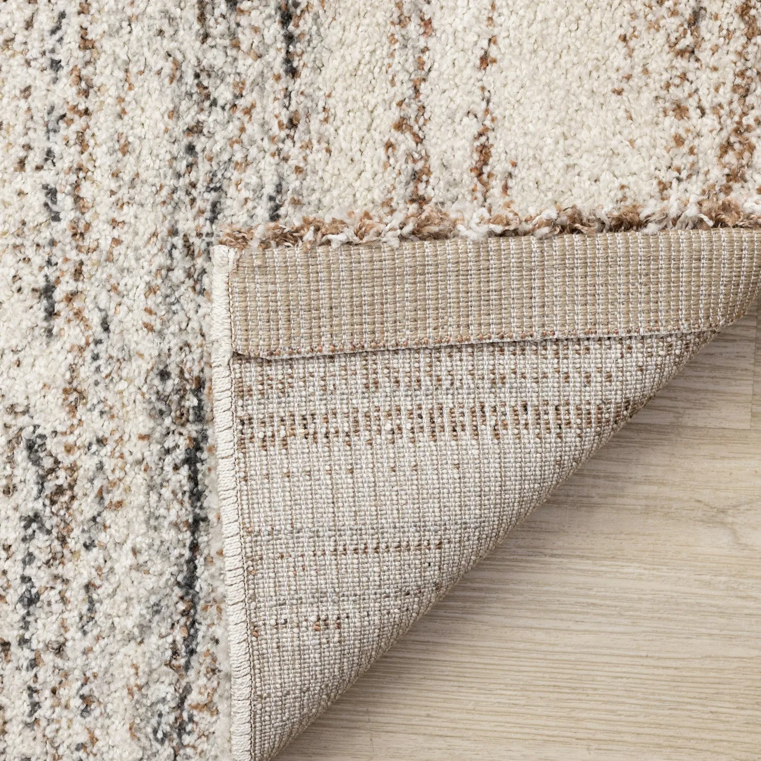 Marquee Soft Contemporary Area Rug - Cream Rust - 8' X 11'