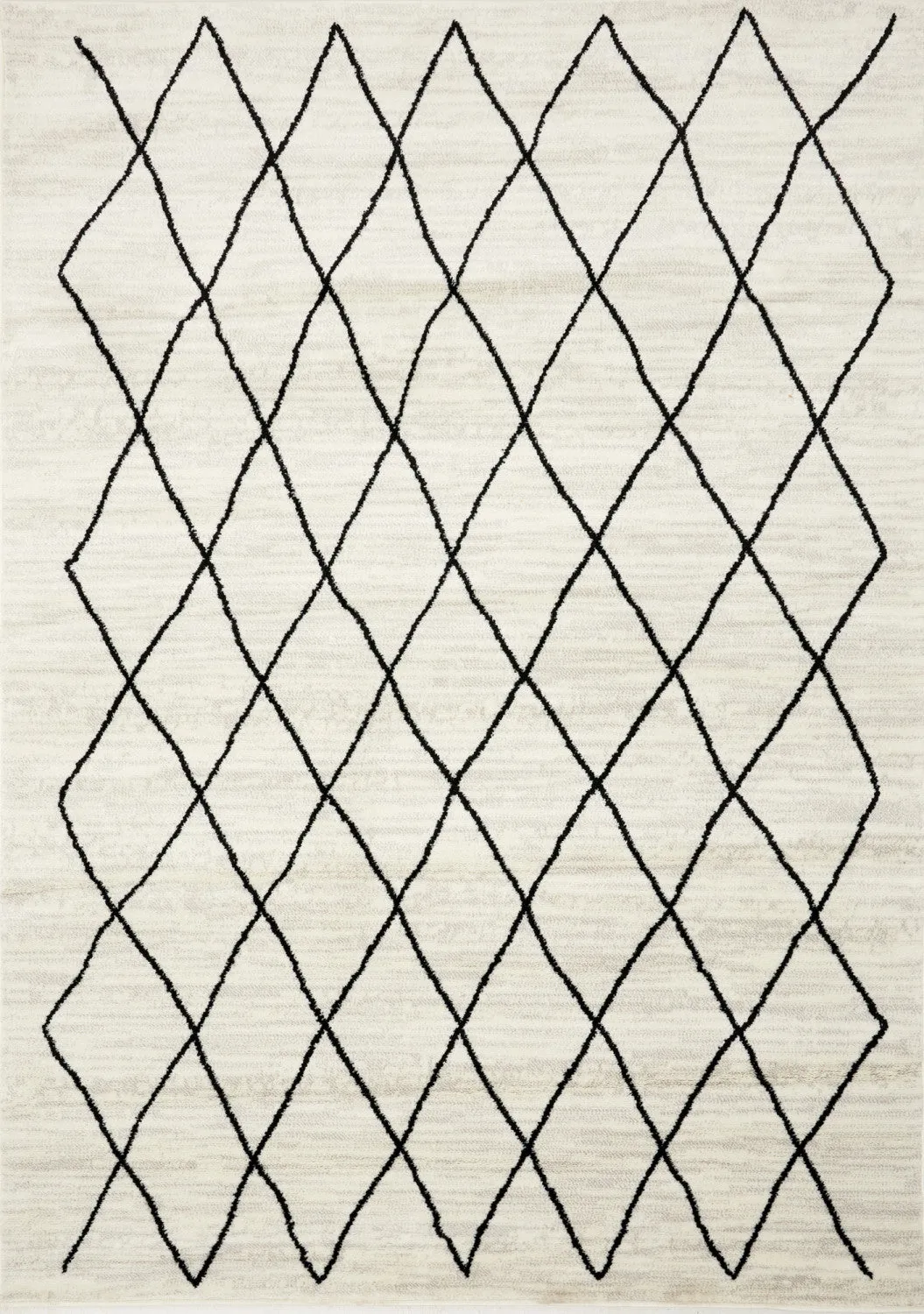Meridian 5'3" X 7'7" Pen-drawn Trellis Lines Rug - Cream Area Rug
