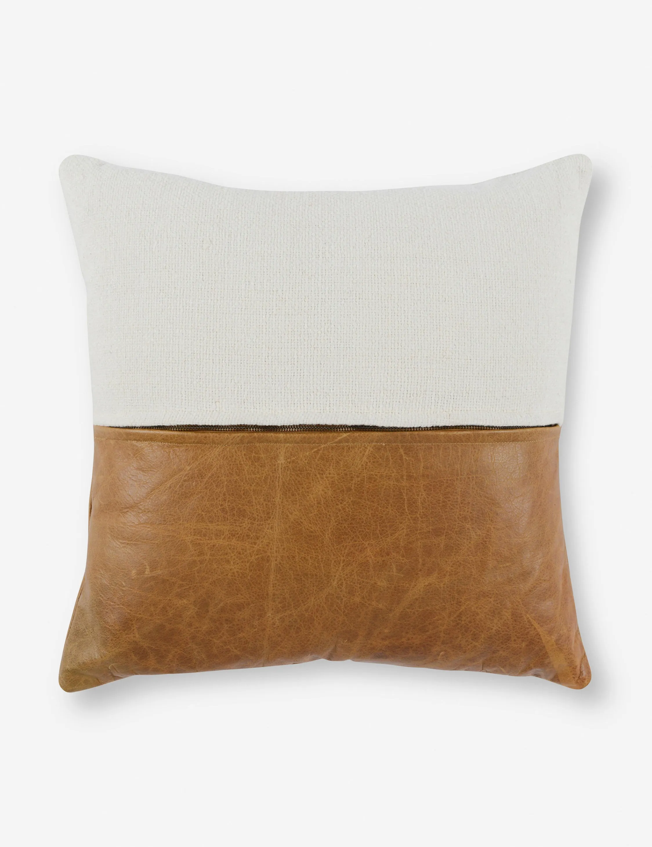 Mikita Pillow, 20" x 20", Chestnut and Ivory Lulu and Georgia