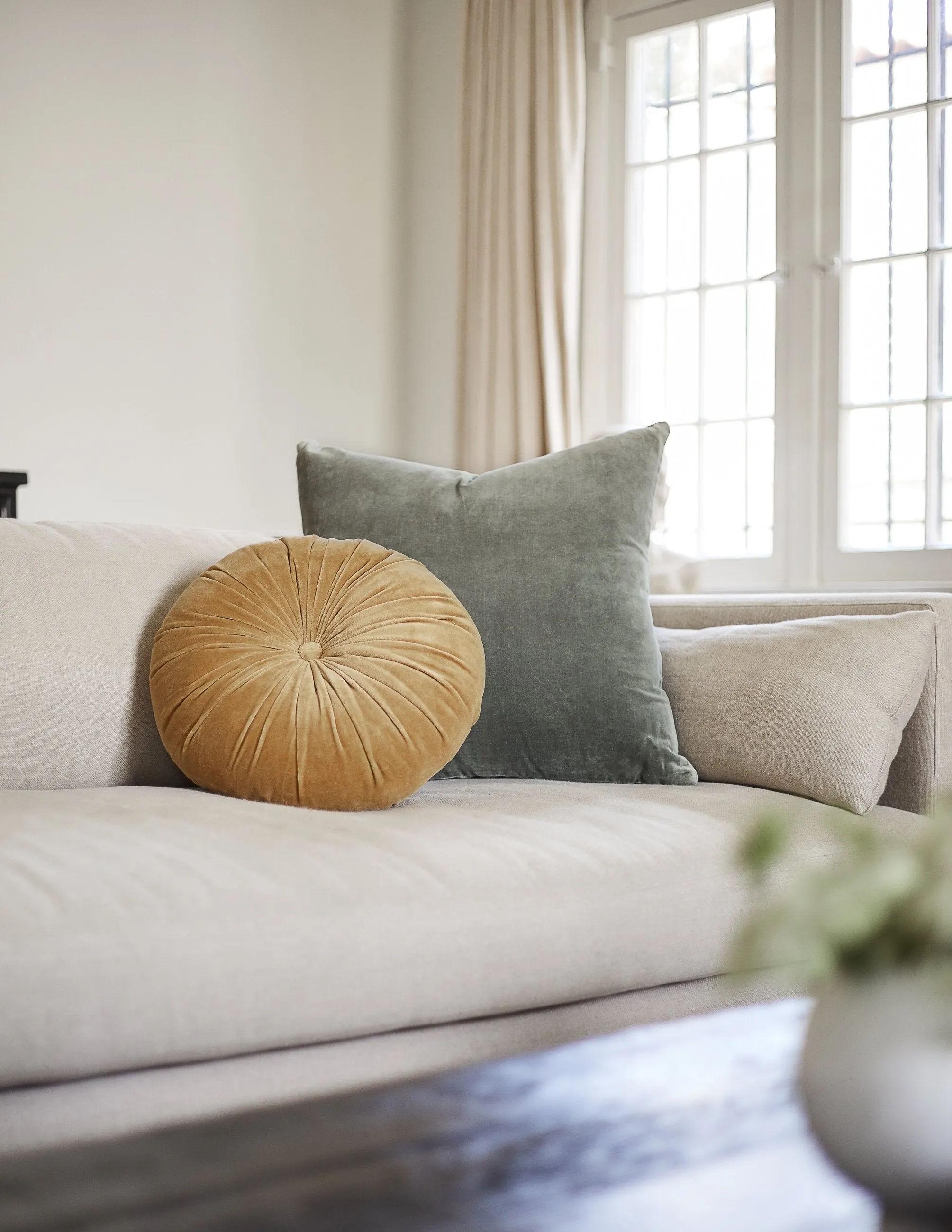 Monroe Velvet Round Pillow Lulu and Georgia