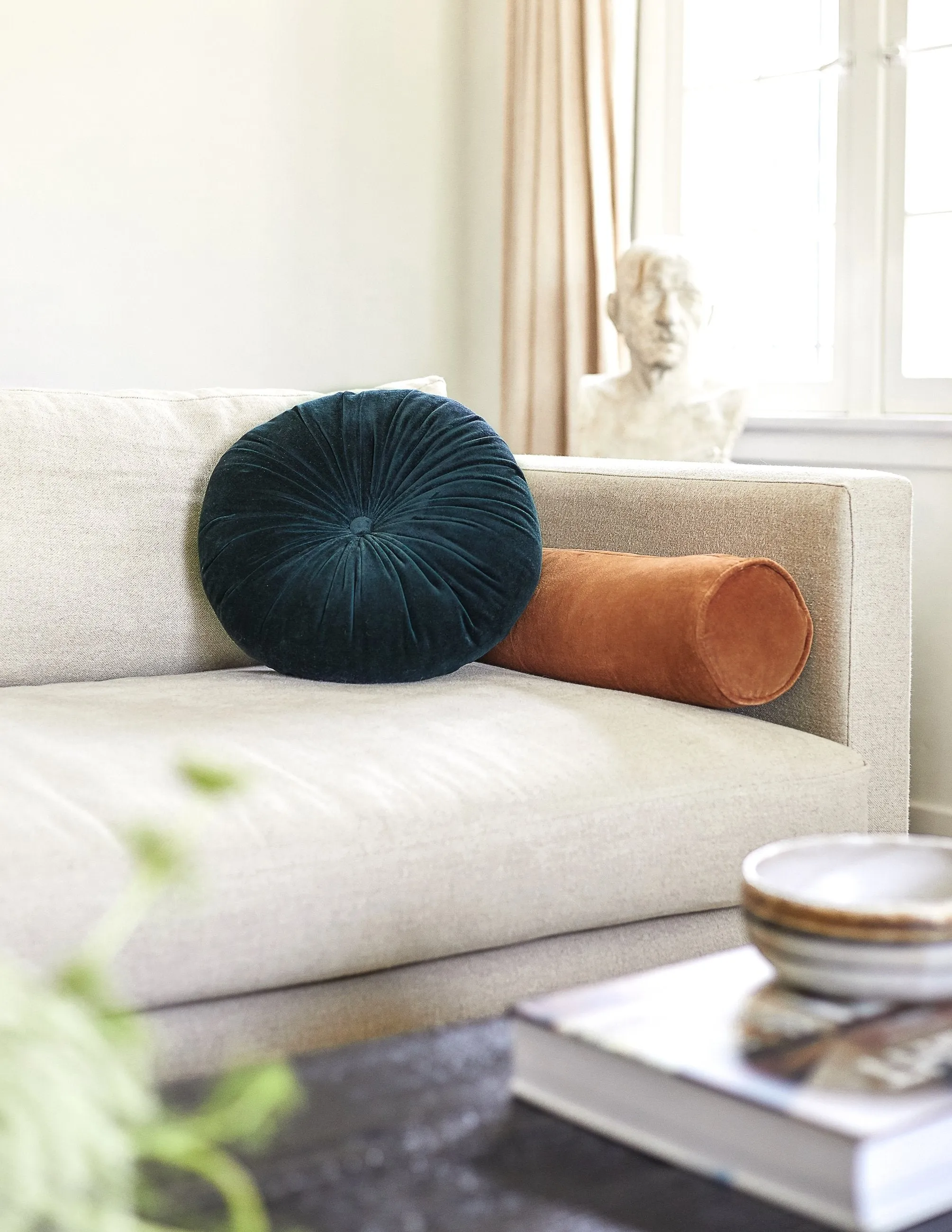 Monroe Velvet Round Pillow Lulu and Georgia