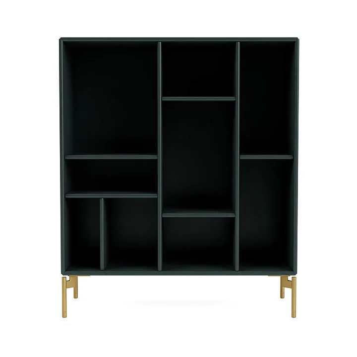 Montana Compile Decorative Shelf With Legs, Black Jade/Brass