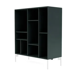 Montana Compile Decorative Shelf With Legs, Black Jade/Snow White