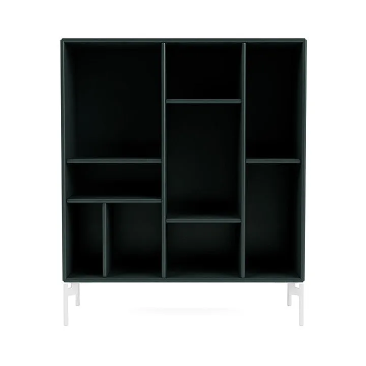 Montana Compile Decorative Shelf With Legs, Black Jade/Snow White