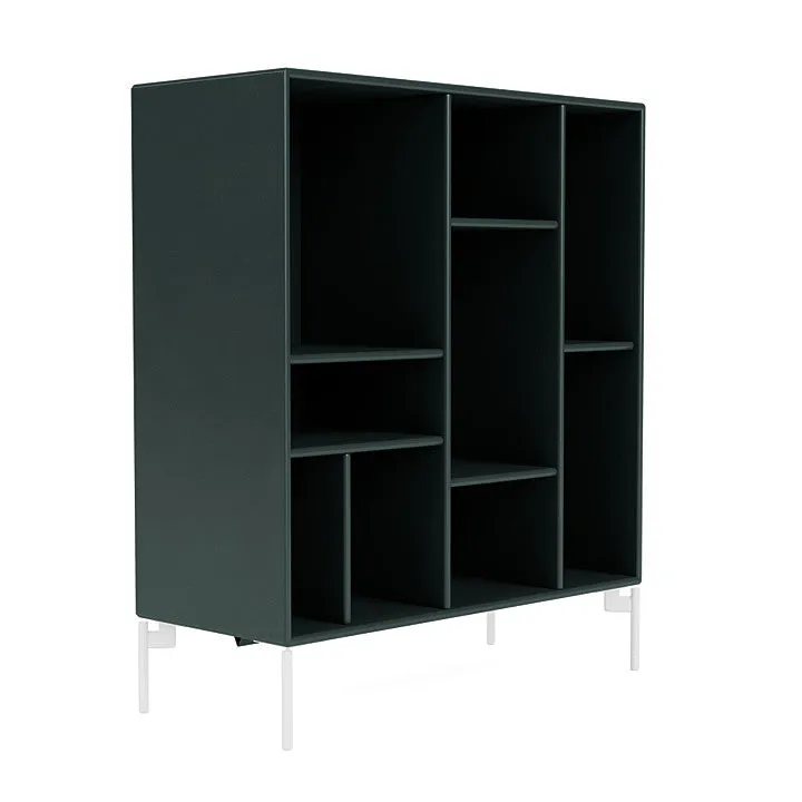 Montana Compile Decorative Shelf With Legs, Black Jade/Snow White