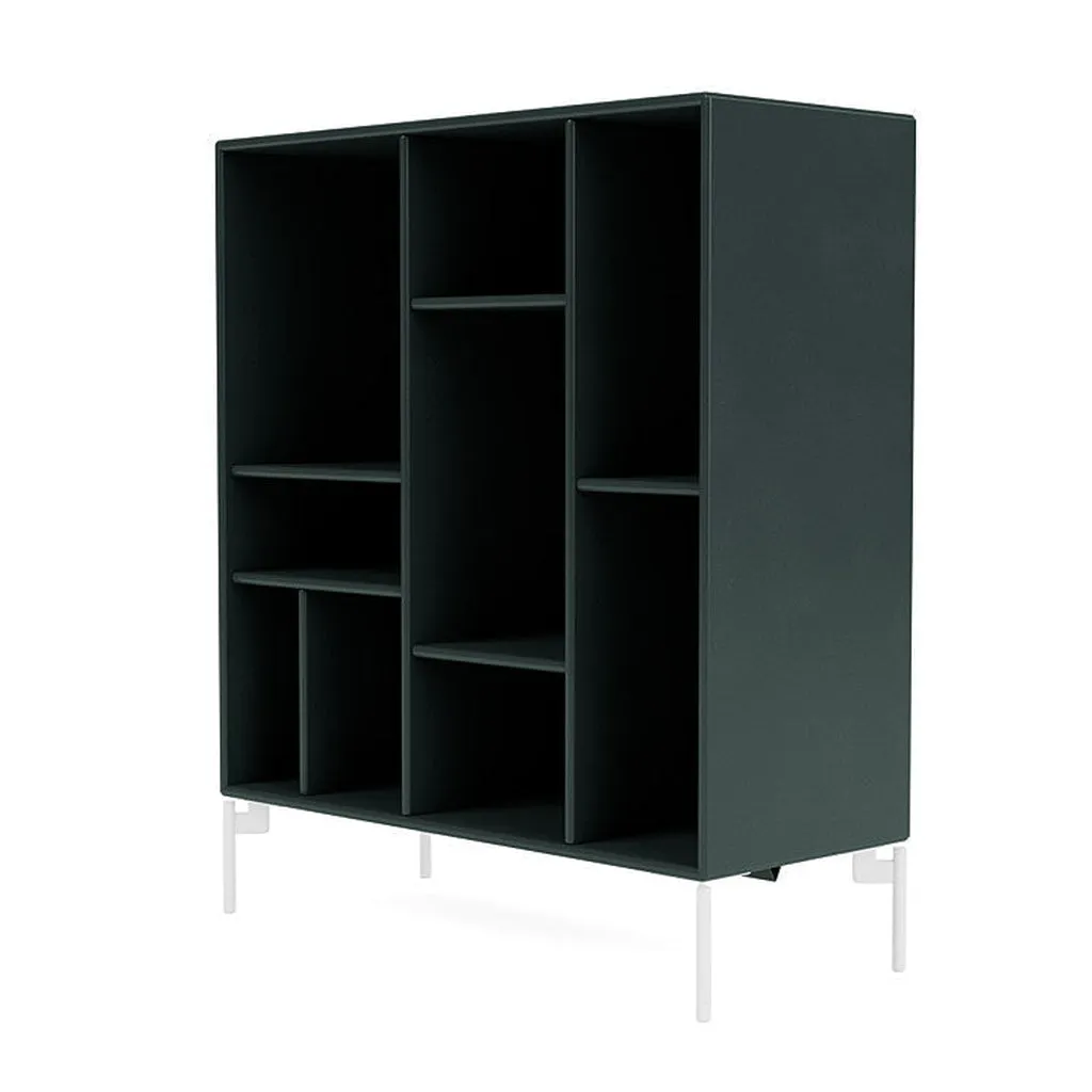 Montana Compile Decorative Shelf With Legs, Black Jade/Snow White