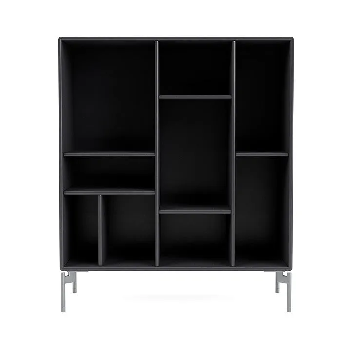 Montana Compile Decorative Shelf With Legs, Carbon Black/Matt Chrome